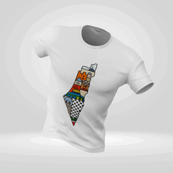 T-Shirt Palestine Artistique – Design Géométrique Coloré Unisexe